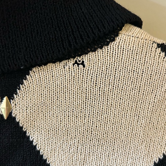 St. John  by Marie Grey Black and Cream Checkered Sweater medium vintage - Picture 4 of 4